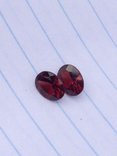 Natural Pair Of 3.1 Ct Red Garnets
