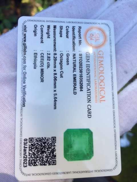 Natural Certified 2.82 Ct Emerald AAA