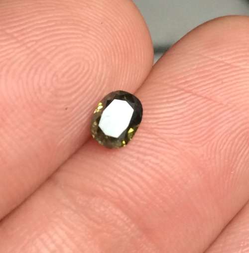 Natural 0.54 Ct Fancy Olive Green Diamond ( Rare ) Video