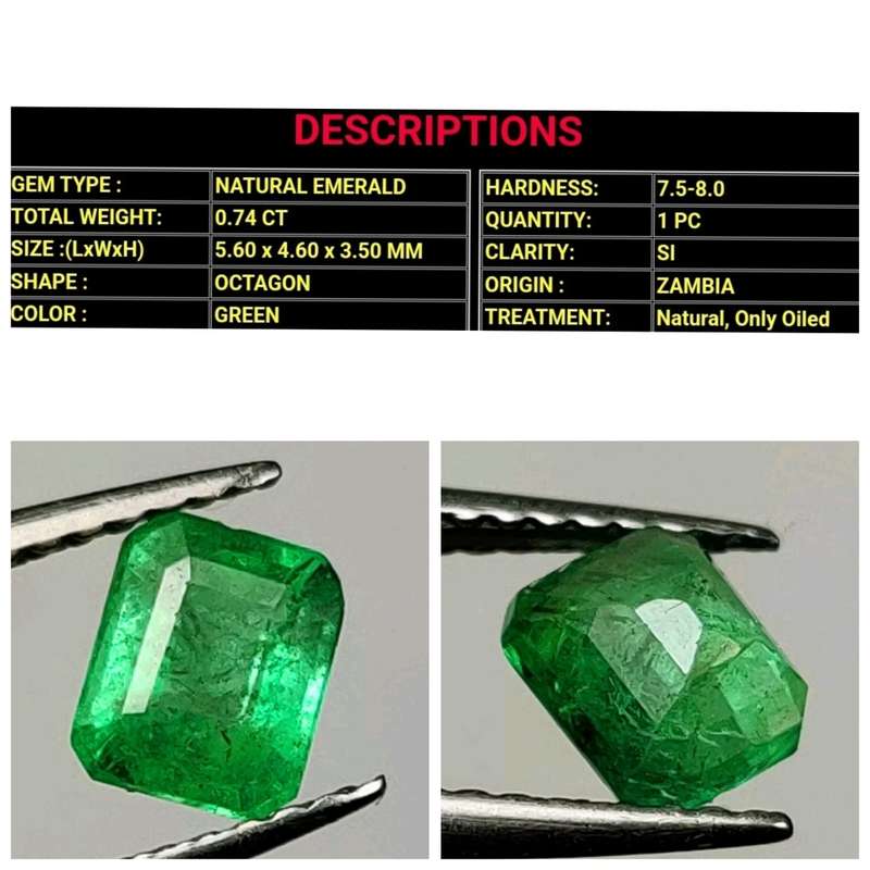 Natural 0.74 Ct Emerald