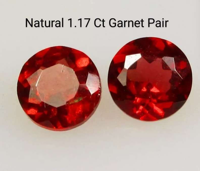 Natural 1.17 Ct Red Garnet Pair