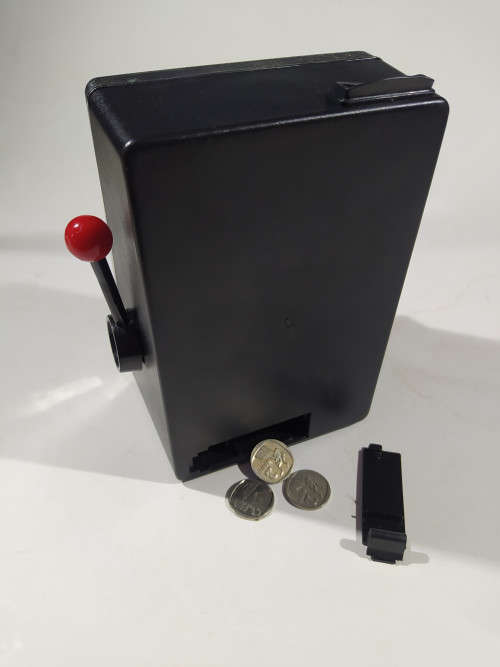 Mini Plastic Slot Machine And Piggy Bank (185mm Tall)