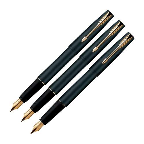 Parker Frontier Stainless Steel GT & Matte black GT Premium Fountain Pen