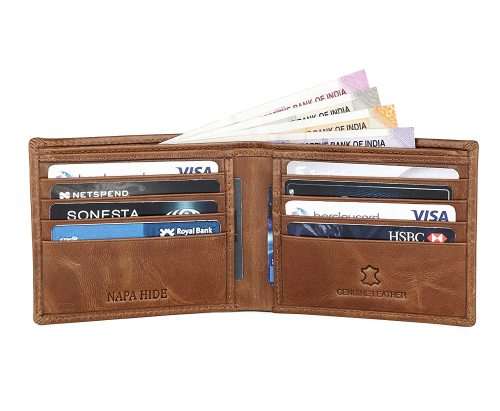 NAPA HIDE & WILD HORN GENUINE LEATHER MEN`S WALLET