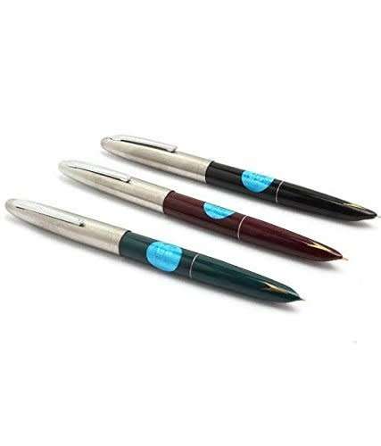 Hero - Original Fountain Pen Iridium Tipped Nib Silver Cap- Black, Green, Maroon Color - Set of 3