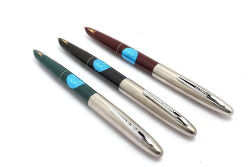 Hero - Original Fountain Pen Iridium Tipped Nib Silver Cap- Black, Green, Maroon Color - Set of 3