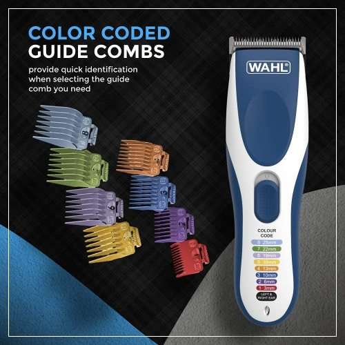 WAHL- Clipper Color Pro Cordless Rechargeable Hair Clippers, 20 pieces Hair Cutting Kit