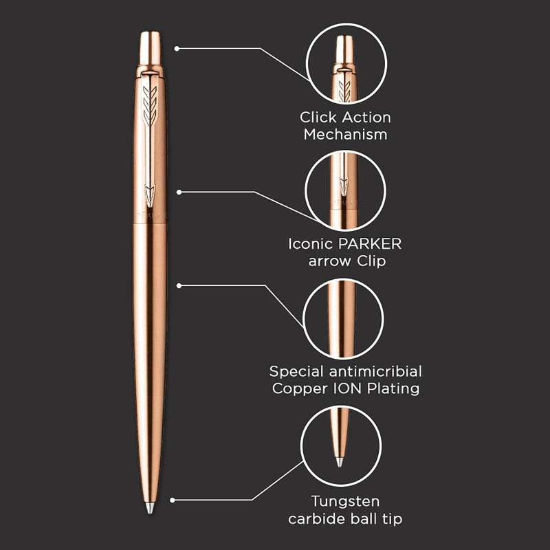 Parker Jotter Rose gold & silver Stainless Steel Ball Pen- blue ink