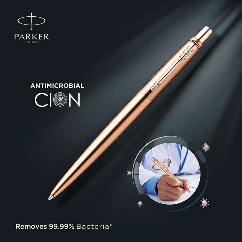 Parker Jotter Rose gold & silver Stainless Steel Ball Pen- blue ink