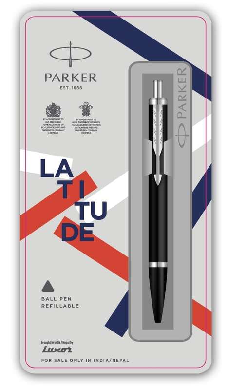 PARKER LATITUDE  MATTE BLACK GT & CT METAL BALL PEN