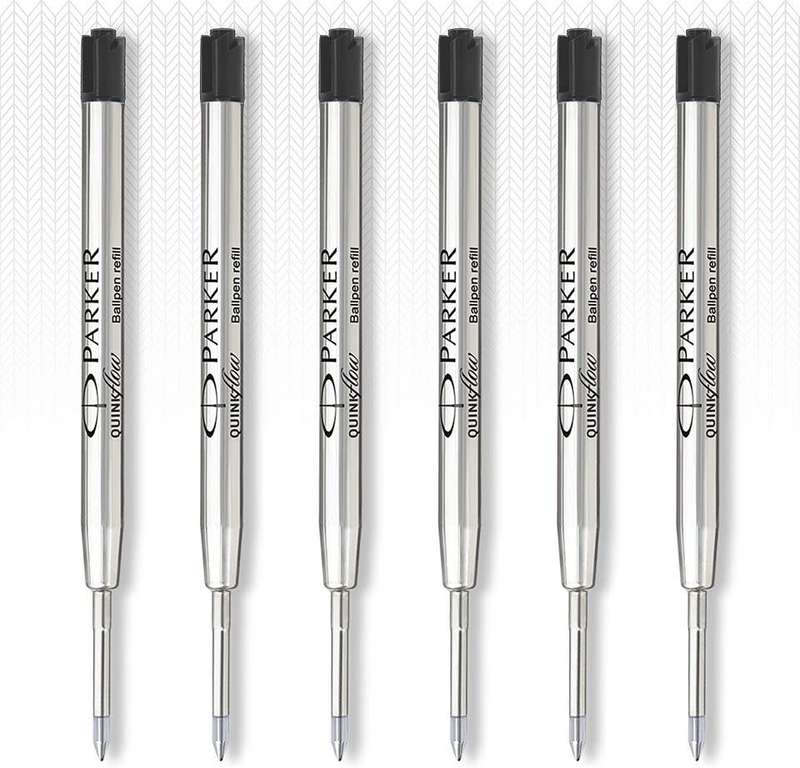 PARKER QUINK FLOW BALL PEN REFILLS - BLACK - MEDIUM AND FINE POINT- PACK OF 3