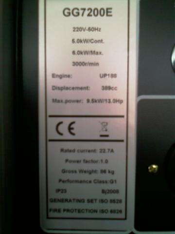JETMAN GENERATOR GG7200E