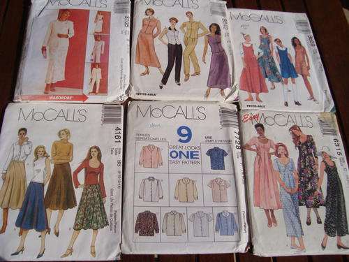 6 x MCCALLS sewing patterns