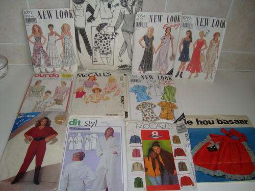 10 X MIXED SEWING PATTERNS - Burda, New Look, Macalls etc