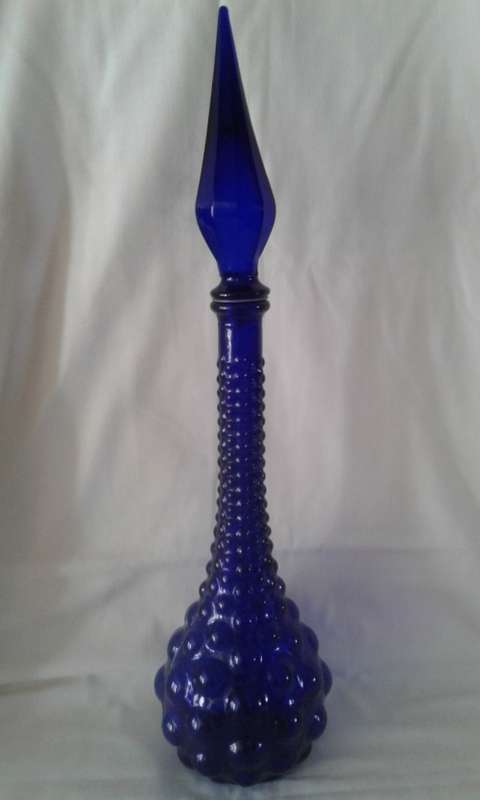 vintage Italian Cobalt blue GENIE bottle in excellent condition - height 52 cm