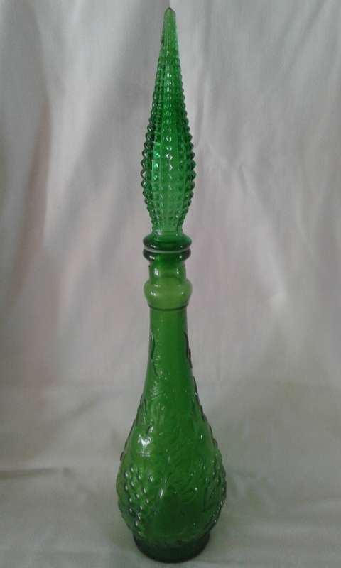 vintage ITALIAN GREEN GENIE BOTTLE - height 48cm