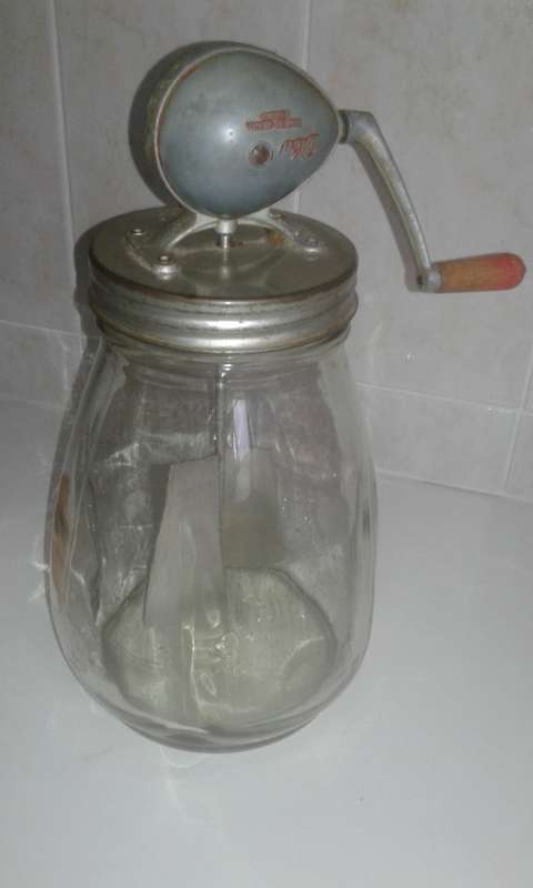 huge vintage BLOW BUTTER CHURN British regd 856612 NR 40 with metal paddles