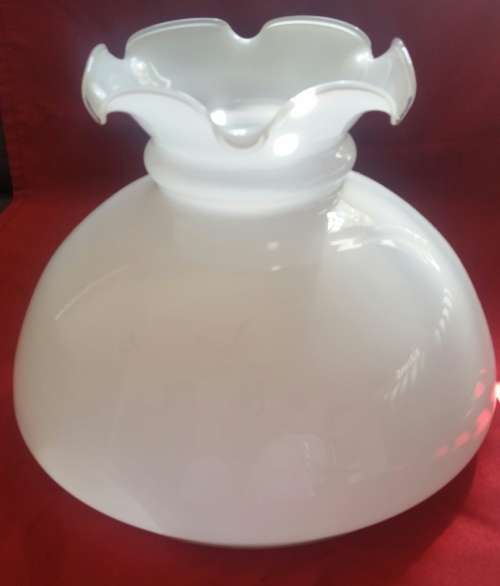 vintage WHITE GLASS SHADE in beautiful condition !!