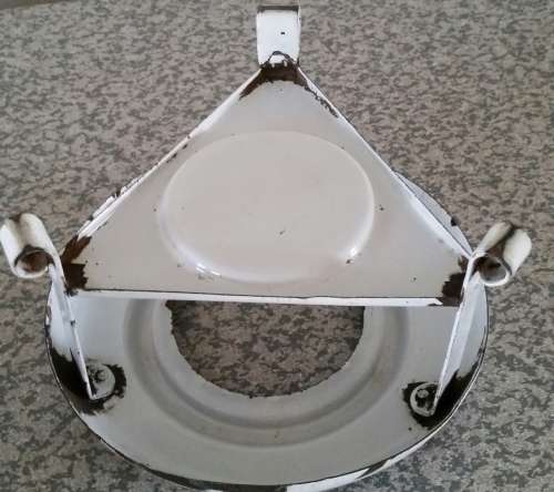 antique ENAMEL COAL WARMER