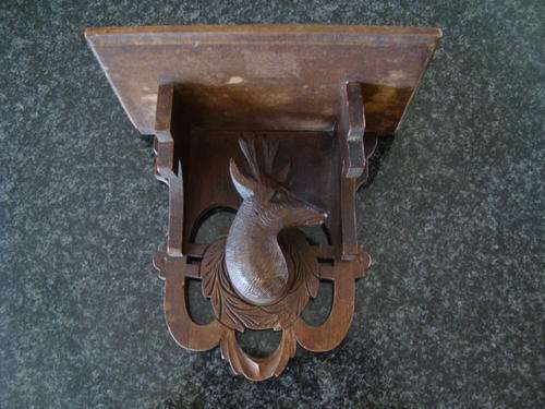 CARVED WOODEN WALL RACK OF A BUCK
