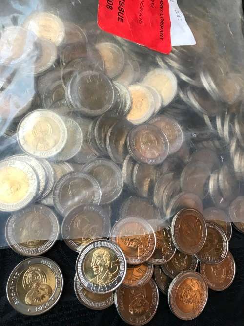 2008  MANDELA  R5  90th  BIRTHDAY  ### MINT  STATE ##  SA  MINT  400  COIN  BAG  JUST  OPENED ##
