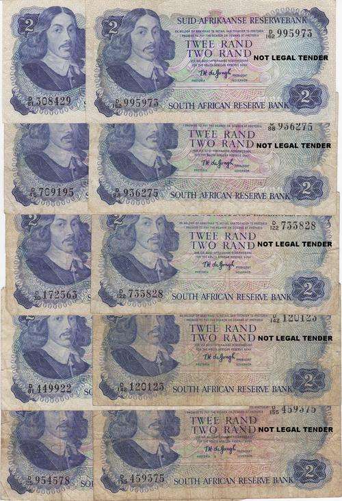 USED    10 X  R 2   T W  DE  JONGH   PREFIX    NOS   AND   CONDITION  AS  PER  SCAN