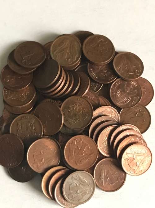 1 CENT COINS  OLD  AND  NEW  COAT OF  ARMS