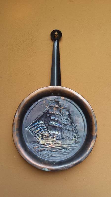 Old copper ship pan.