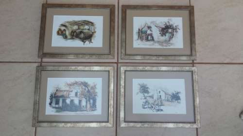 Set of 4 beautiful signed Cape prints.