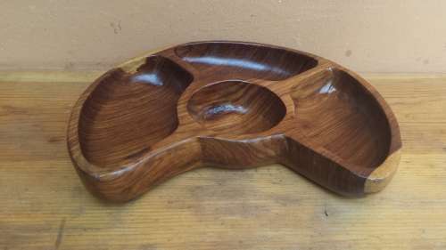Beautiful, wooden snack bowl.