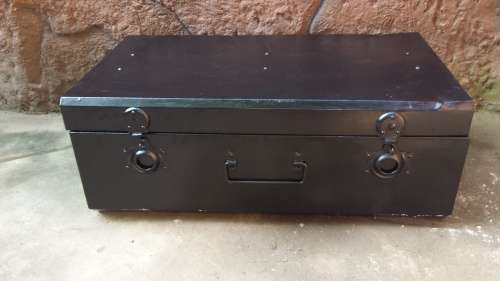 Large old metal trunk.