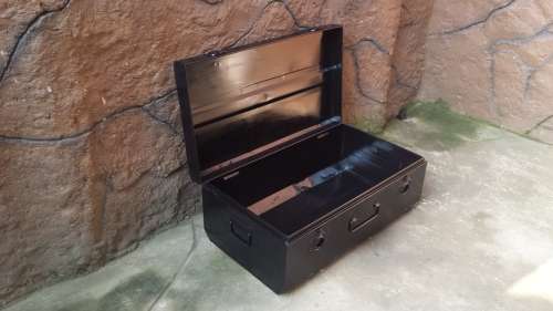 Large old metal trunk.