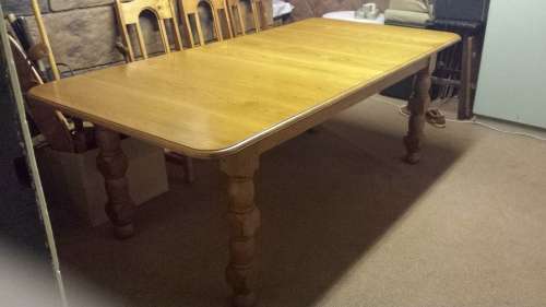 Large, old oak dining room table.