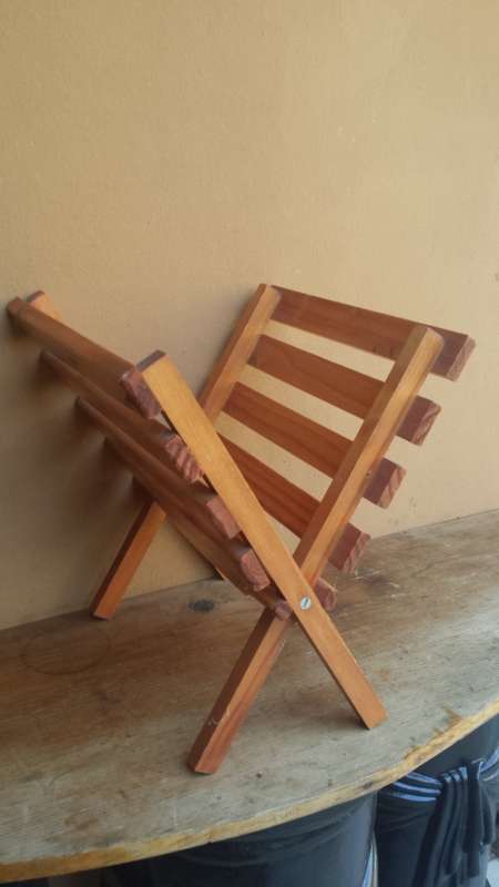 Lovely pine slate mag rack.