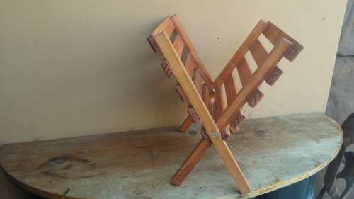 Lovely pine slate mag rack.