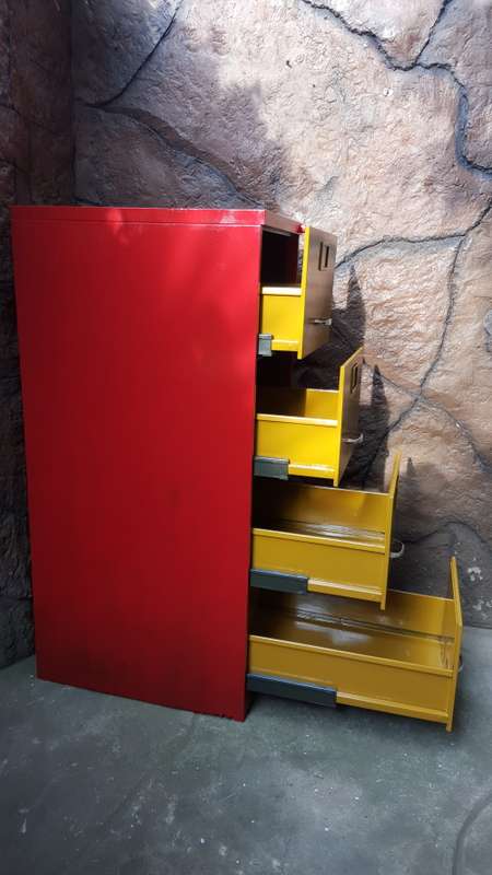 Large metal metal filing cabinet.