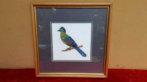 Lovely old bird tapestry.