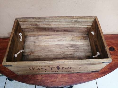 Awesome old wooden cookware box.