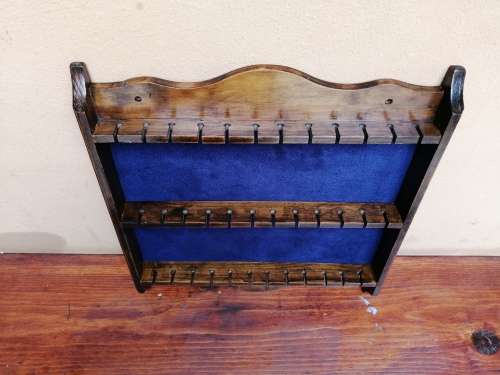 Beautiful, wooden antique teaspoon rack.