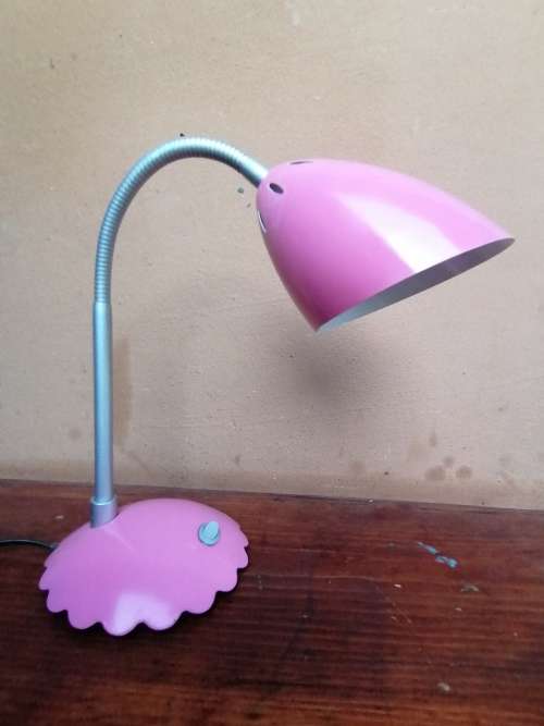 Pretty little pink desk lamp.