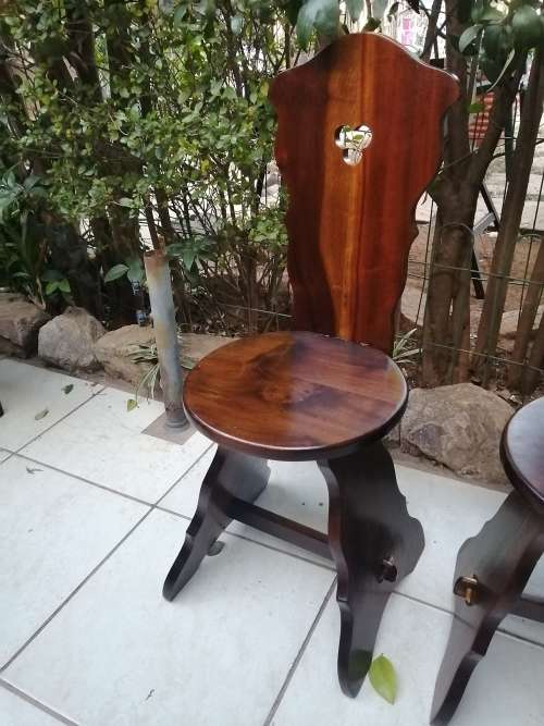 Set of 3 beautiful vintage imbuia chairs.