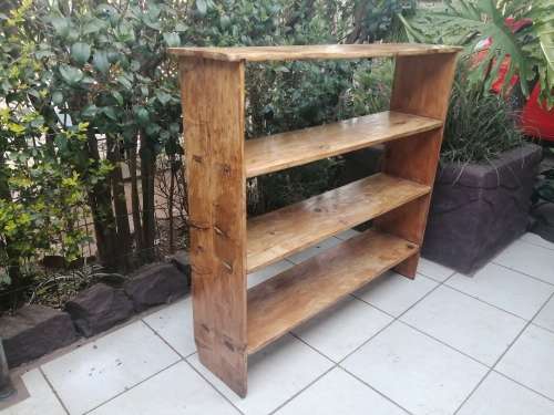 Lovely, large rustic old pine bookshelf.