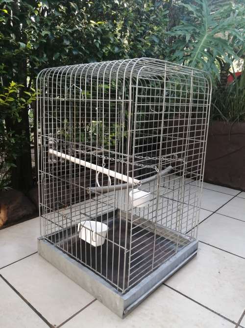 Metal parrot cage.