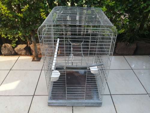 Metal parrot cage.