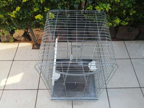 Metal parrot cage.