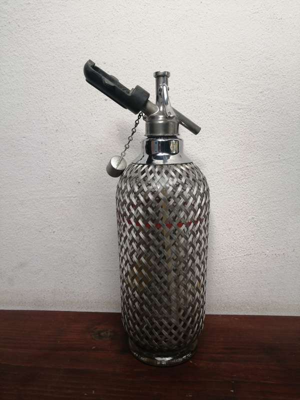 Beautiful vintage stainless steel soda maker.