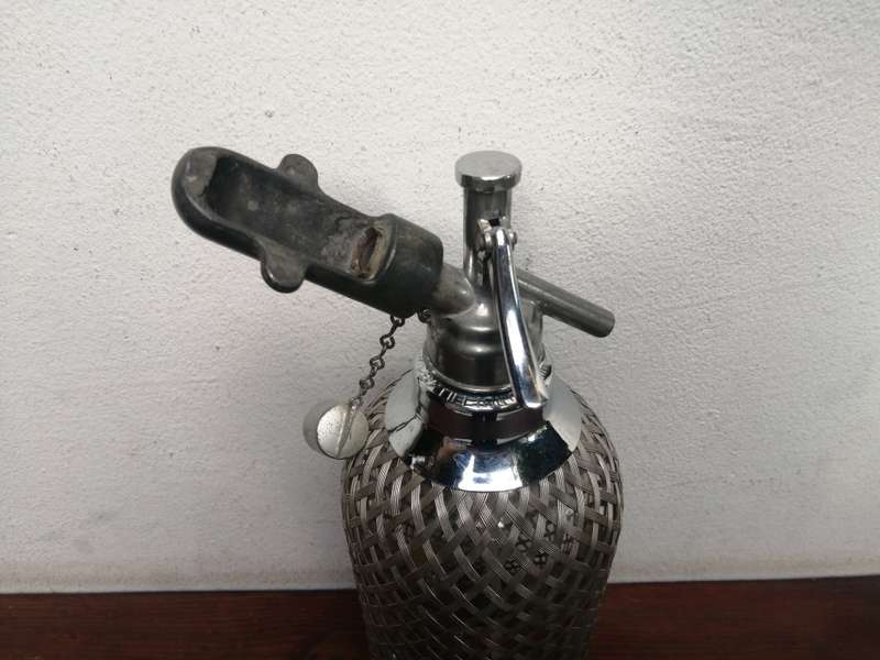 Beautiful vintage stainless steel soda maker.