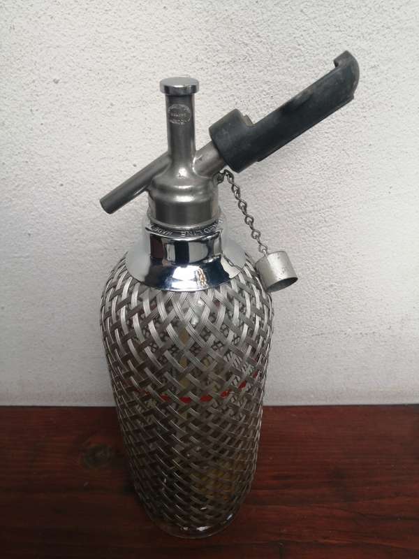 Beautiful vintage stainless steel soda maker.