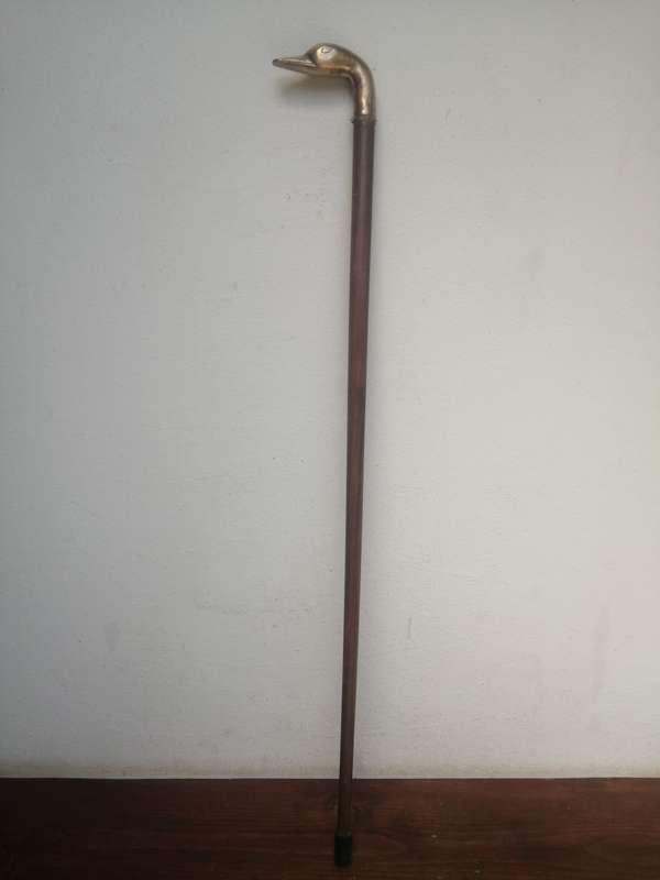 Solid brass duck head walking stick.
