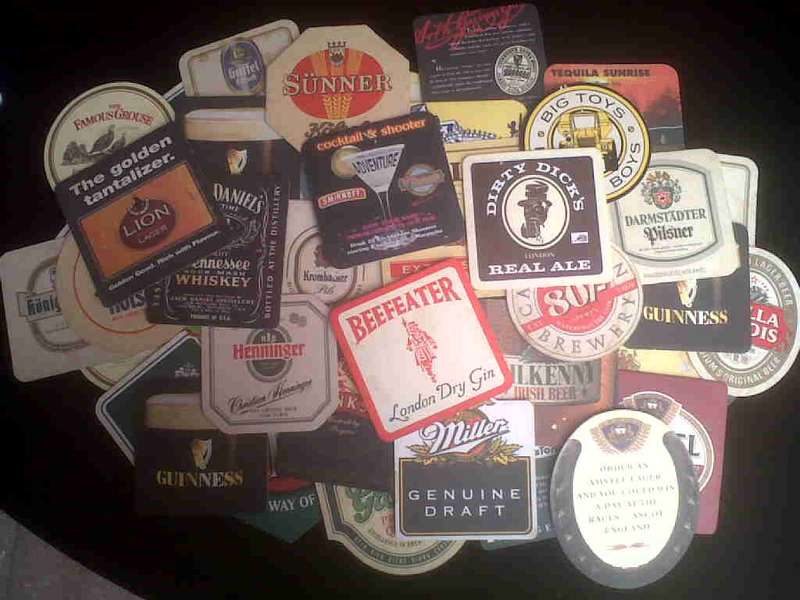 COLLECTION OF 60 PAPER, LOGO COASTERS